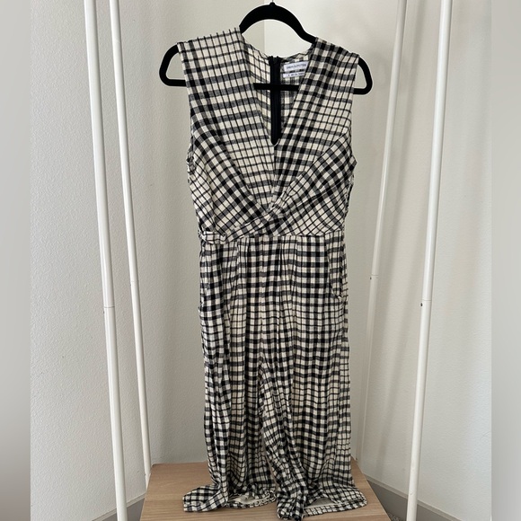 Urban Outfitters Gingham Plaid Surplice Jumpsuit - Picture 1 of 4